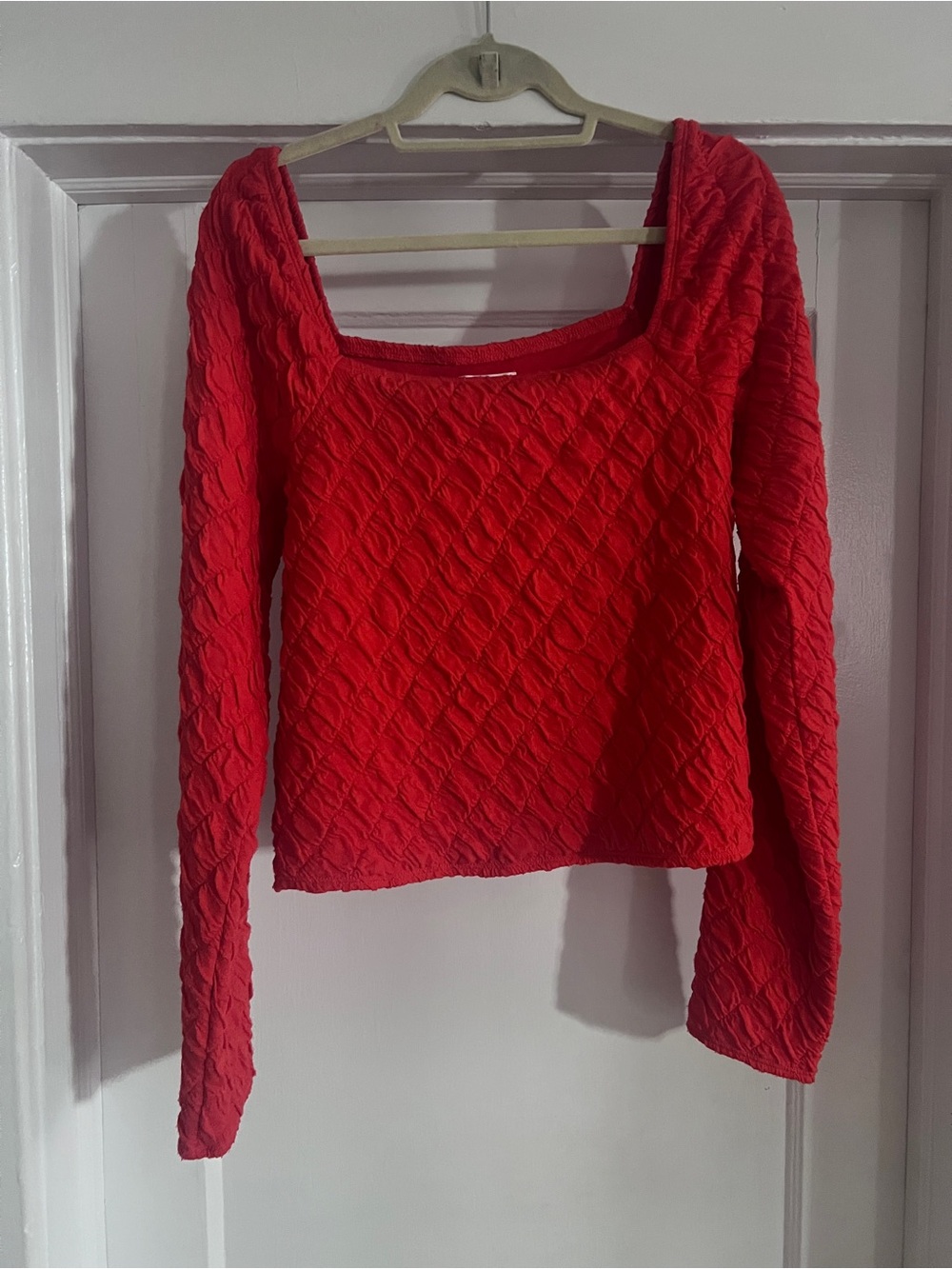 Anthropologie Maeve Long-Sleeve Modern Popcorn Crop Top XL